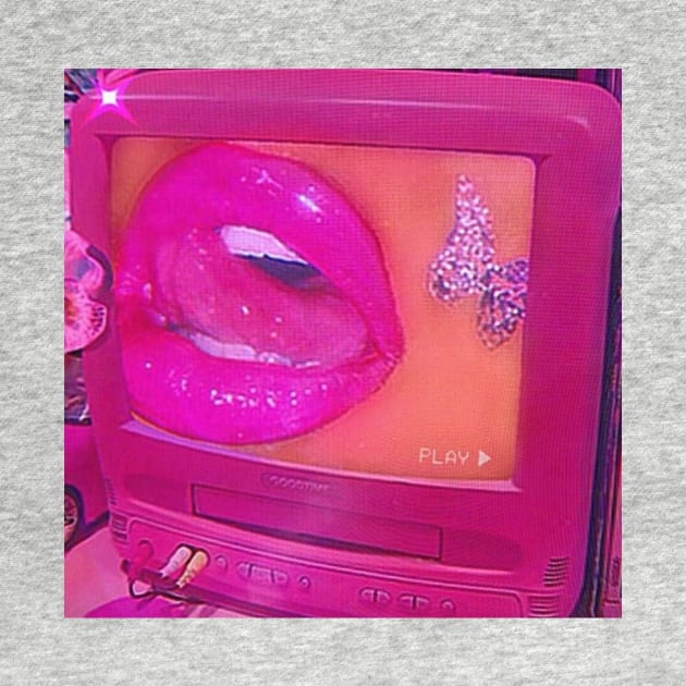 Glossy pink lips by PrettyPlush